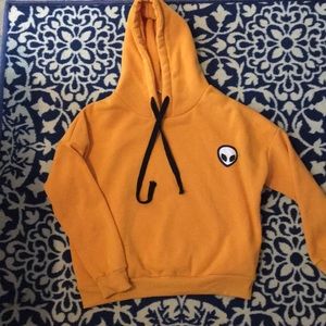 Deep yellow alien sweatshirt from Shein